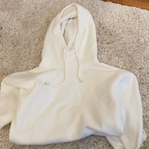 Zara White high neck hoodie